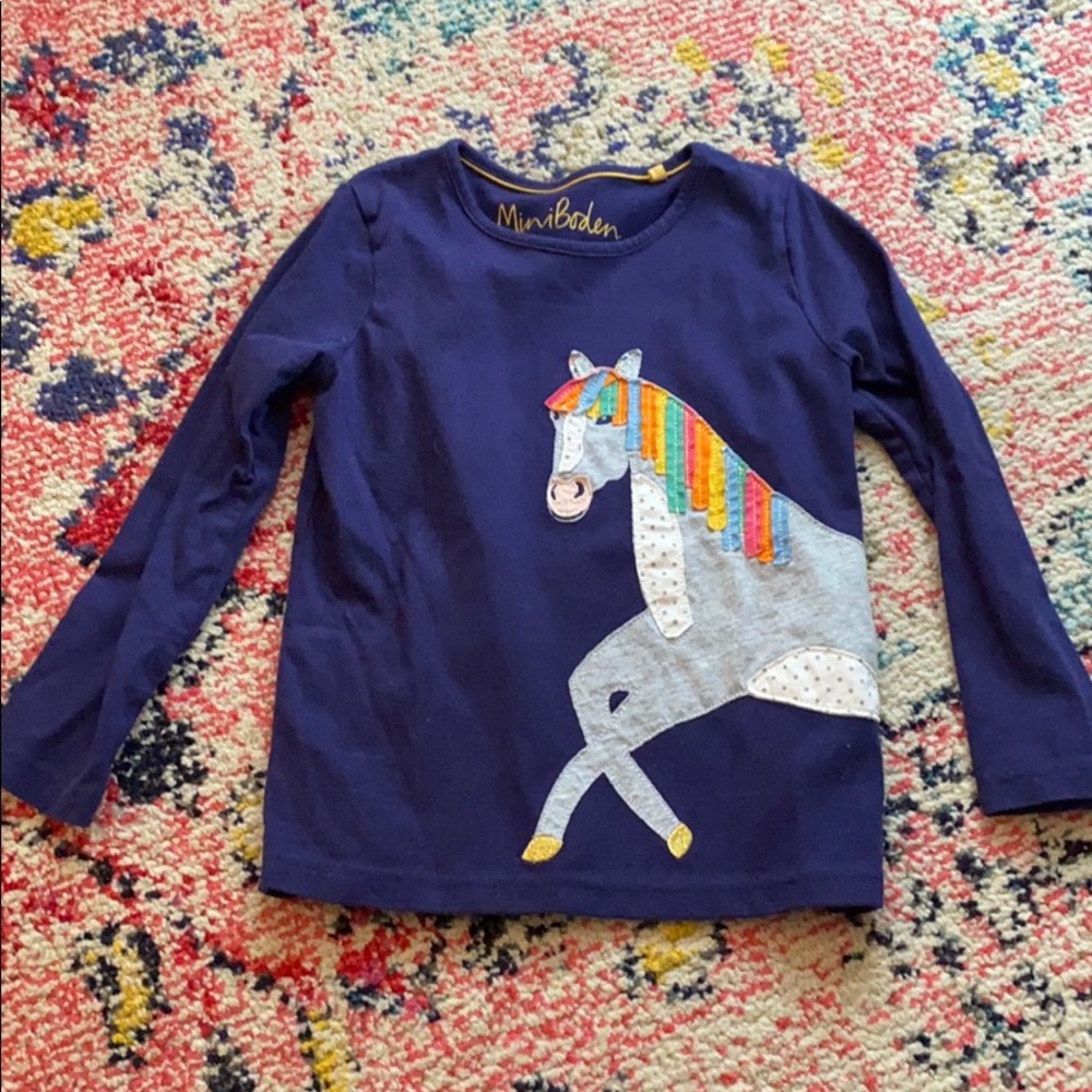 Girls Mini Boden Long Sleeve Tee